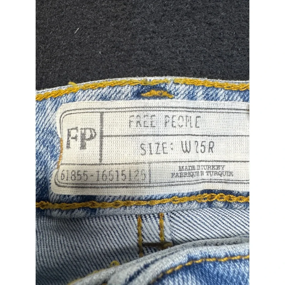 Free People Women Light Wash Flare Jeans Raw Hem Blue W25R 61855-16515125